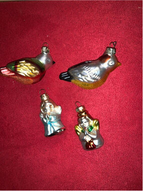 Unbranded Holiday Ornaments One Size Silver Gold Glass Birds Angels